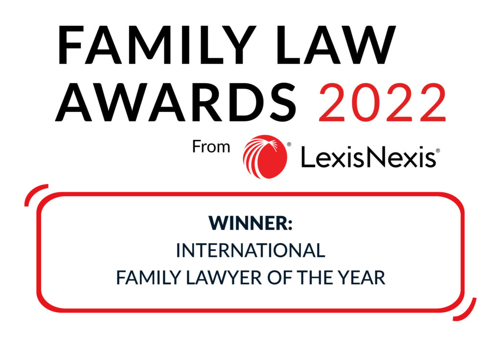 logo for the Family law awards 2022 logo for winner in the international family lawyer of the year award