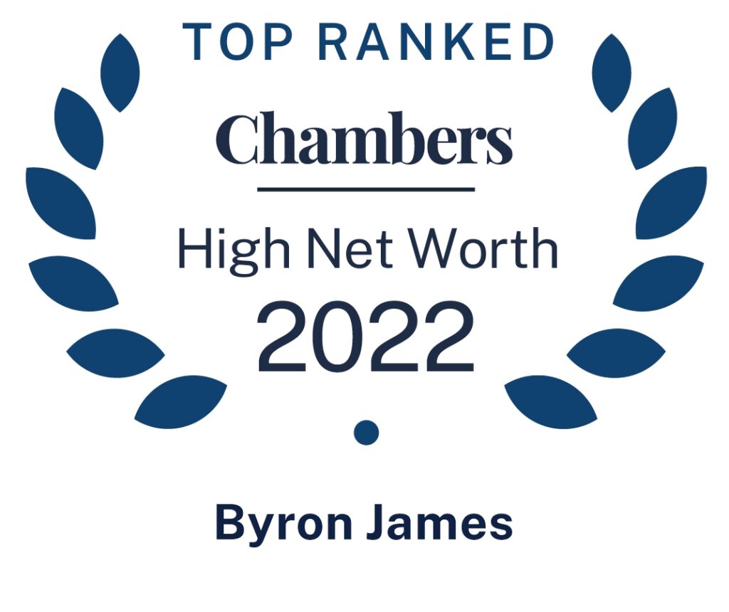 Chambers High Net Worth 2022 logo for Byron James